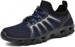 Мужские походные кроссовки для треккинга, водонепроницаемые, быстросохнущие, дышащие, с сеткой, нескользящие, легкие, с дренажными отверстиями для прогулок по рекам, каякинга, рыбалки, велоспорта Qacksv, синий