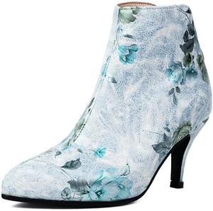 Женские ботильоны с заостренным носком, каблук-стилетто, цветочный принт, короткие ботинки для женщин Glglgege, Blue