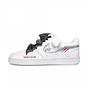 Nike Мужские износостойкие низкие скейтборд-кроссовки Court Vision 1 Eye Of Demon, серебристо-белый