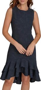 Женское многоярусное платье миди без рукавов от Tommy Hilfiger, Sky Captain