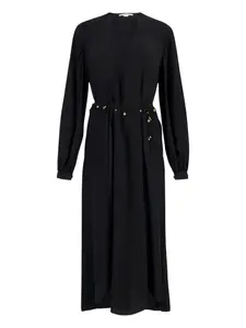 Платье миди с поясом, расшитым бисером STELLA MCCARTNEY, черный