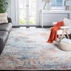 Ковер SAFAVIEH, 244 x 305 см, - коллекция Vintage Persian - большой - синий и бежевый, современный абстрактный дизайн, не линяет и легко чистится, идеально для гостиной, спальни, офиса, столовой (VTP420B)