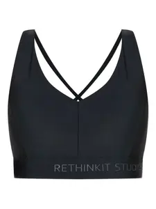 Топ с перекрестными деталями на спине RETHINKIT STUDIOS, черный