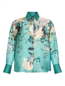 Рубашка с цветочным принтом LIU JO, синий