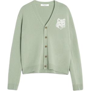 Кардиган с интарсией Fox Head от Maison Kitsuné Maison Kitsune, зеленый