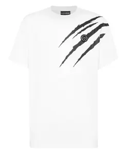 Футболка с круглым вырезом, ss scratch Plein Sport, белый