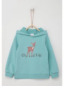 Пуловер с капюшоном s.Oliver Hoodie, бирюзовый