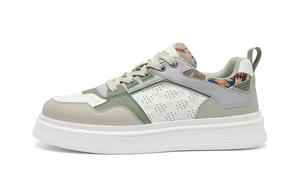 Низкие кроссовки для скейтбординга мужские HLA, белый зеленый[breathable]