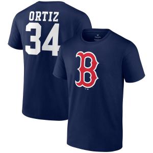 Мужская темно-синяя футболка с логотипом David Ortiz Boston Red Sox и графическим рисунком Fanatics