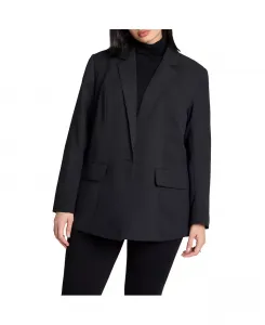 Женский удлиненный блейзер Fluid Crepe ELOQUII, черный