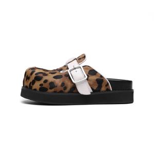OFF-WOFEE Нескользящие сандалии с закрытым носком OFF WOFEE унисекс с леопардовым принтом