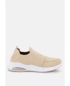 Женские вязаные слипоны Jafna London Rag, загар/бежевый