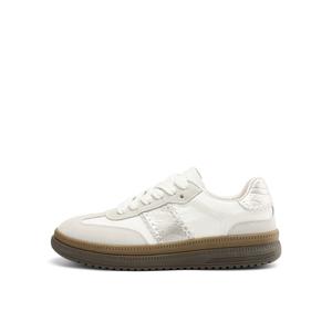 BOERDIQI Легкие низкие повседневные женские туфли бежево-серебристого цвета