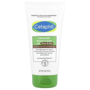 Cetaphil, Улучшенный успокаивающий крем с маслом ши, для длительного ухода за чувствительной кожей, 170 г (6 унций)