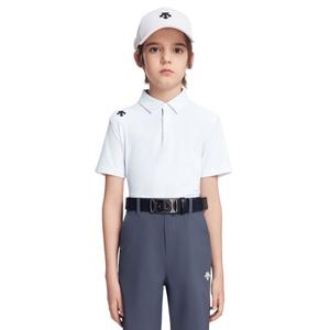 Детские поло с тонким лацканом Descente, wt-brilliant белый