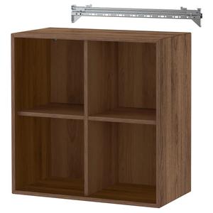 Настенный стеллаж с 4 отсеками EKET IKEA, 70x35x70 см, цвет walnut effect