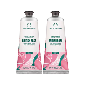 Крем для рук TheBodyShop с растительным ароматом, увлажняющий и питающий THE BODY SHOP, rose hand cream 100ml*2
