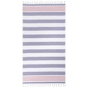 Пляжное полотенце SUPERIOR Coastal Resort Stripe Fouta с кисточками, цвет Baked Apple