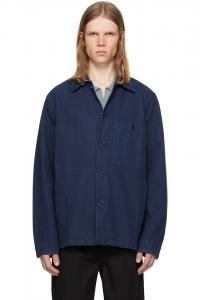 Норвежская стандартная рубашка-овершот в рубчик Norse Projects, синий