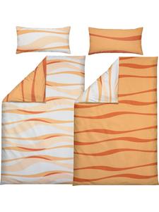 Erwin Müller Комплект двустороннего постельного белья из ткани сирсакер, 4 предмета, оранжевый цвет
