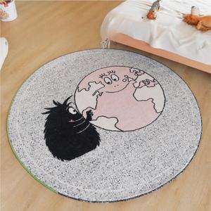 Saipos Ковер 120х120 см для детской/гостиной/спальни, круглый, Baba Dad Co-Branded, Qingshan Meisu Qixuan Zhilv