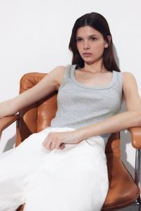 Короткая майка H&M, серый