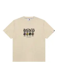 Футболка Bulldog с графичным принтом Aape By A Bathing Ape, бежевый