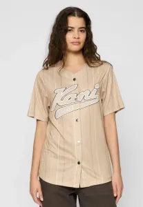 Бейсбольная блузка в тонкую полоску в университетском стиле Karl Kani, Sand