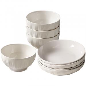 Наборы посуды KAWASIMAYA, 5-Inch Rice Bowl (4 Pcs)+8-Inch Deep Plate (4 Pcs)
