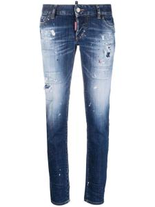 Dsquared2 distressed skinny jeans, синий