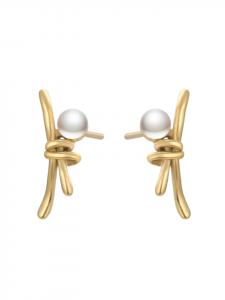 Faina Женские серьги-гвоздики из золота и белого цвета