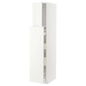 Шкаф 1dr/4drw METOD/MAXIMERA IKEA, 40x60x200 см, цвет white/vallstena white