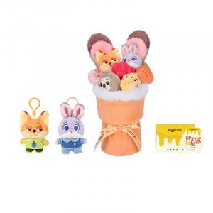 Набор плюшевых кукол Disney Zootopia Джуди и Ник с букетом, ароматизированные, высота 42см POTDEMIEL