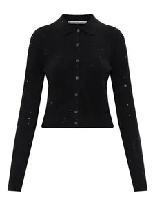 Кардиган, украшенный кристаллами Alexander Wang, черный