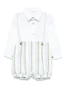 Комплект из шортов и рубашки в полоску Colorichiari, зеленый