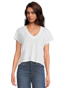 Футболка Michael Stars Harlan Cropped V-neck Tee, белый