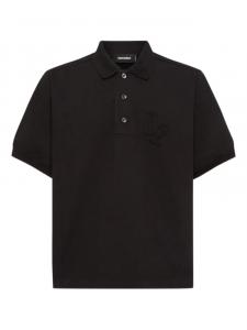 DSQUARED2 рубашка поло с вышитым логотипом, черный