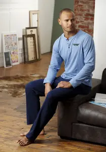 Пижама AUTHENTIC LE JOGGER "пижама мужские" (2 шт., 1 шт.), с планкой на пуговицах, синий