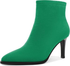 Jaffamiraco Женские Ботильоны на Низком Каблуке Женские Замшевые Ботильоны с Заостренным Носком для Вечернего Наряда Сексуальные Осень Зима