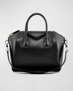 Маленькая кожаная сумка Antigona с верхней ручкой в ​​коробочке Givenchy, цвет Black