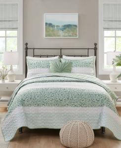 Комплект постельного белья Caralie Seersucker из 4 предметов, размер King/California King Madison Park, Green