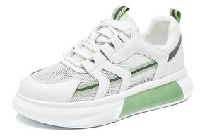 Низкие повседневные кроссовки 5 см женские бело-зеленые FOXER, White/Green