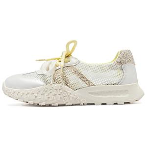 AGSDON Женские низкие повседневные туфли бежево-желтые, цвет Beige Yellow