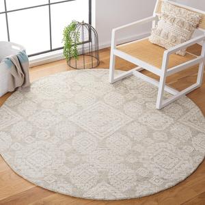 Ковер SAFAVIEH, 183 x 183 см, Metro Collection Light Brown/Ivory MET987T ручной работы из премиальной шерсти для гостиной, столовой, спальни, прихожей