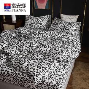 Fuanna Комплект постельного белья из 4 предметов (простыня 220х240 см), цвет Gray leopard spots