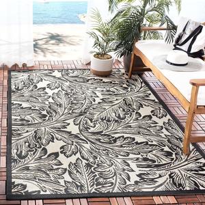 Ковер SAFAVIEH, 244 x 336 см, Courtyard Collection Sand / Black CY2996 для помещений и улицы, водонепроницаемый, легко чистится, для патио, заднего двора, прихожей