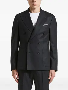 Двубортный пиджак с накладными карманами Peserico, серый