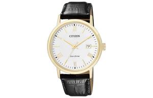 CITIZEN Часы Ecology Drive Collection Solar Quartz Movement Cow Leather Strap Watch Men's Watch White Dial, White