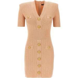 Мини-платье с v-образным вырезом BALMAIN, оранжевый