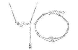 Браслет из халцедона для женщин COPI, Meteor Aurora Set [Necklace + Bracelet]